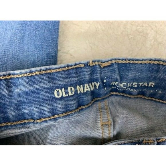 Old Navy Rockstar Size 0 Reg Womens Jeans Mid Rise Stretch Rip Torn Dist… - Picture 3 of 5